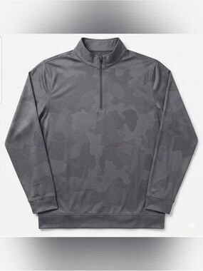 Size Med Kirkland Signature Light Gray Quarter Zip Pullover w/ Subtle Camo  NWT